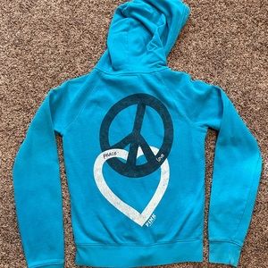 Victoria’s Secret PINK Sweatshirt Hoodie Women’s Size XS X-Small Teal Zipper